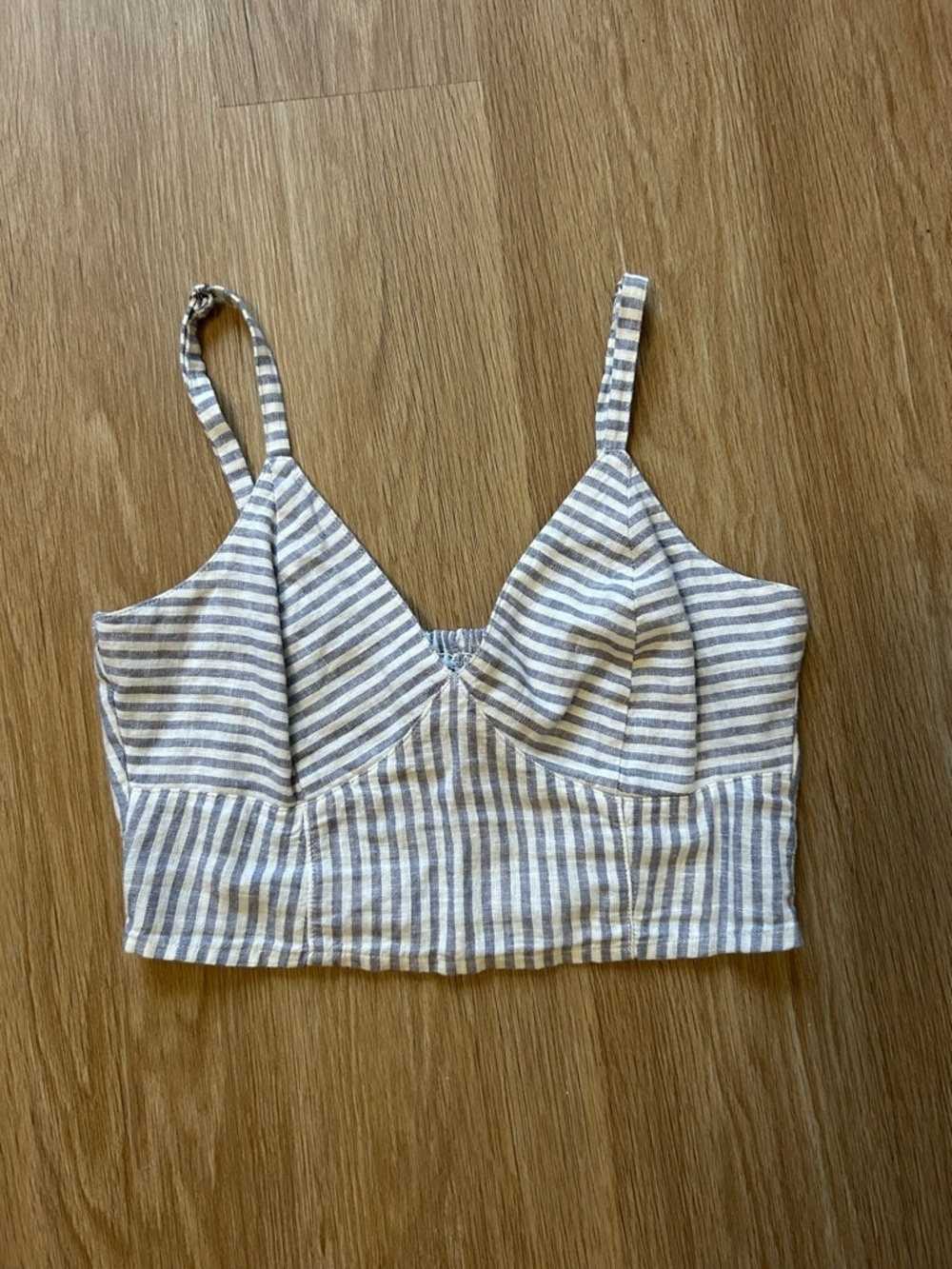 Universal Thread Striped Crop Top - Blue & White